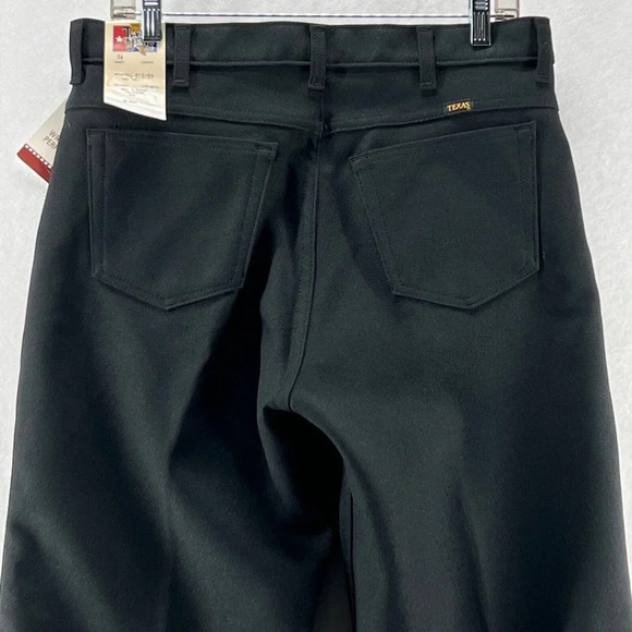 Texas Jeans Dress Pants Mens Sz 34 Flat Front Straight Leg Twill Dacron Black - Picture 4 of 12